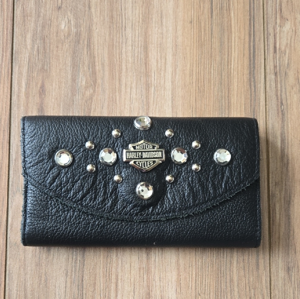 Harley-Davidson Black Studded Wallet